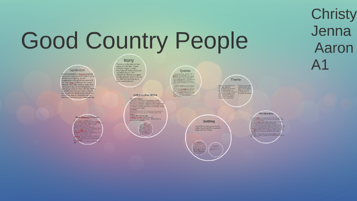 good country people character analysis