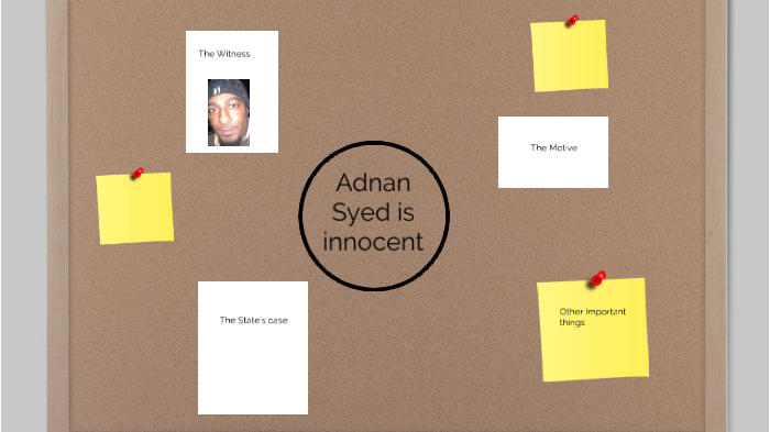 Adnan Syed Evidence Board- Innocent by MIALLA KLOHR on Prezi