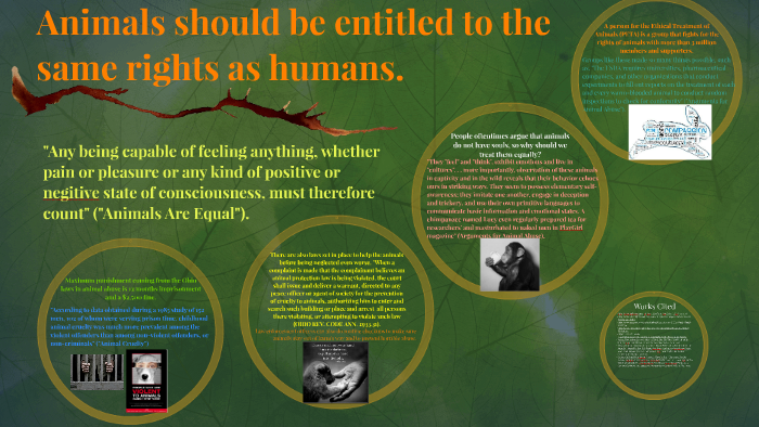 Animals should be entitled to the same rights as humans. by Julia Zym