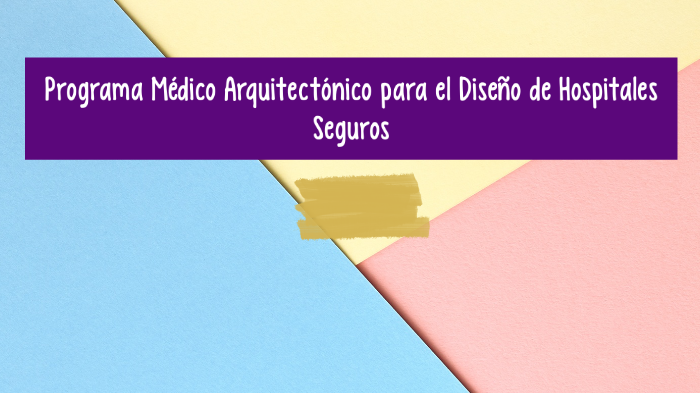 Programa Médico Arquitectónico para el Diseño de Hospitales Seguros by