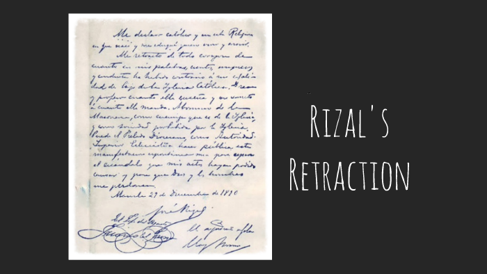 Retraction Of Rizal By Fiel Peñaranda On Prezi