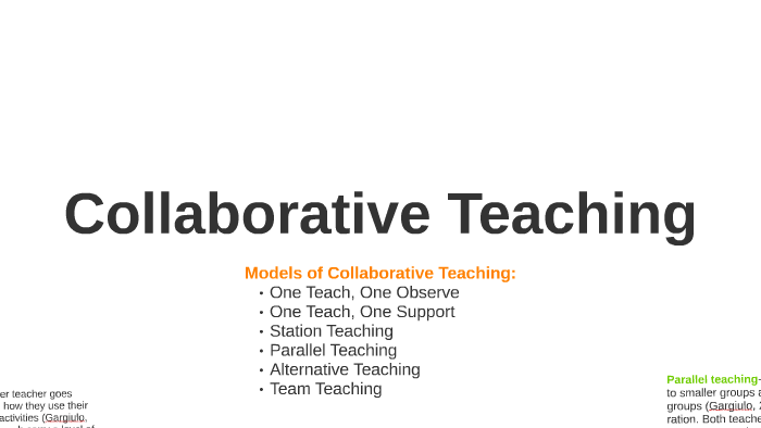 One teach, One observe- One teacher teaches while the other by Diana Landon