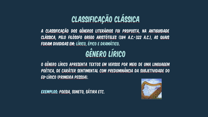 Exemplos De Gêneros Literários épico Lírico E Dramático