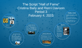 The Script Hall Of Fame By Cristina Baily