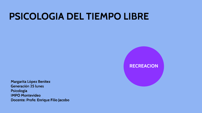 PSICOLOGIA DEL TIEMPO LIBRE by Margarita Lopez