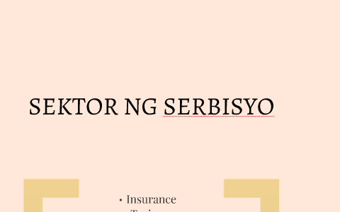 5 sektor ng serbisyo