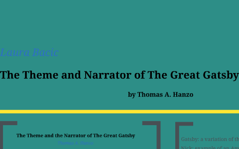 who is the narrator of the great gatsby