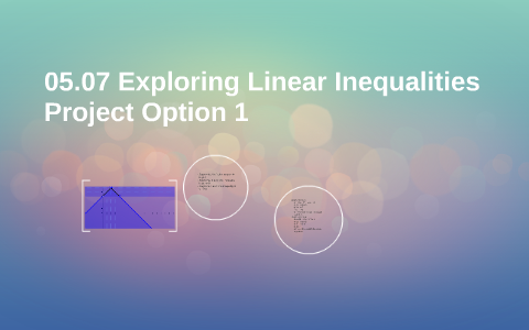 05.07 Exploring Linear Inequalities by Taylor Sanderbeck on Prezi