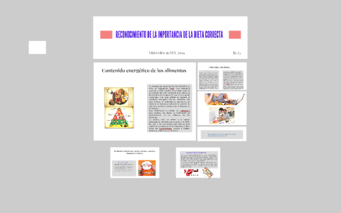 RECONOCIMIENTO DE LA IMPORTANCIA DE LA DIETA CORRECTA by andrea ramirez