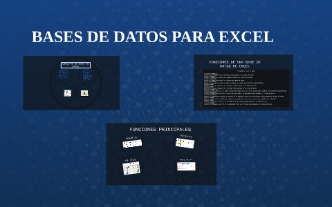 BASES DE DATOS PARA EXCEL by on Prezi