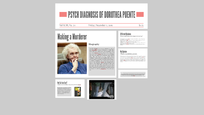 Psychological Diagnosis Of Dorothea Puente By Meagan Thomas