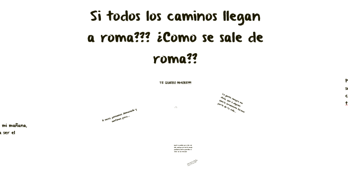 Si todos los caminos llegan a roma??? ¿Como se sale de roma? by LUIS