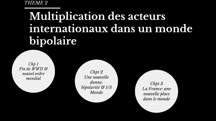 THEME 2 Multiplication des acteurs internationaux dans un monde