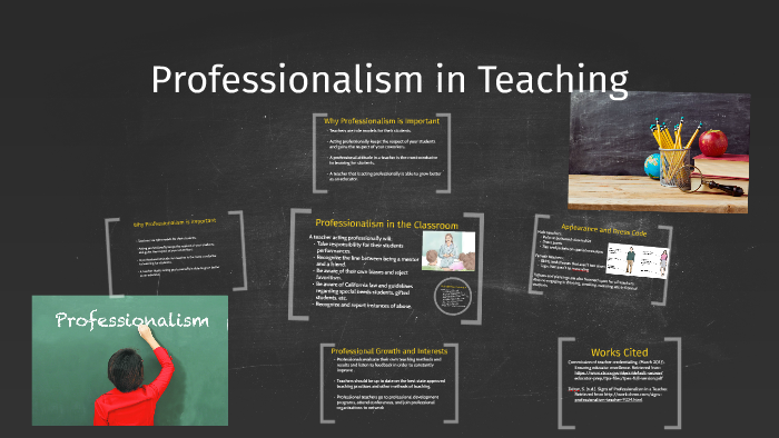 define the concepts of professionalism in education and training