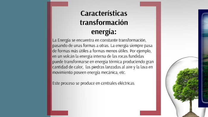 ejemplos de transformacion de energia