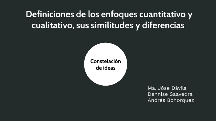 Definiciones De Los Enfoques Cuantitativo Y Cualitativo Sus Similitudes Y Diferencias By Andres 9756