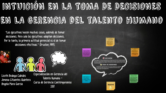 INTUICIÓN EN LA TOMA DE DECISIONES by Liceth Bedoya on Prezi