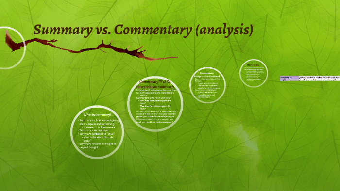 summary vs analysis
