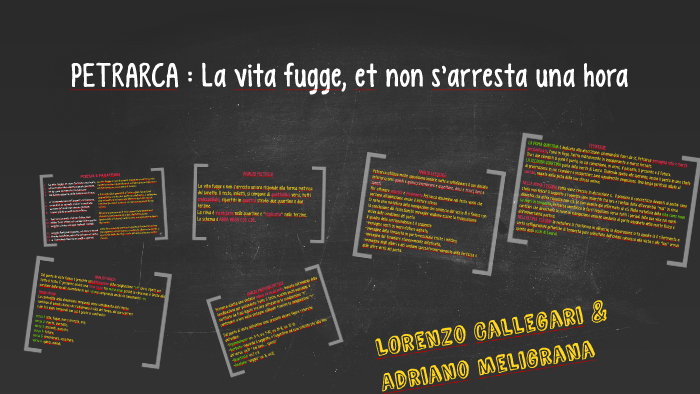 La Vita Fugge E Non S'arresta Un'ora Figure Retoriche PETRARCA : La vita fugge, et non s'arresta una hora by Lorenzo