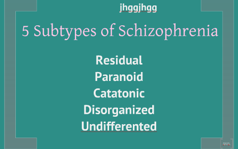 5 Subtypes Of Schizophrenia By Shyam Sheladia On Prezi