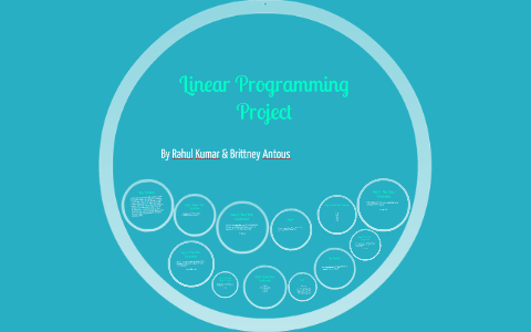 Linear Programming Project by Rahul Kumar