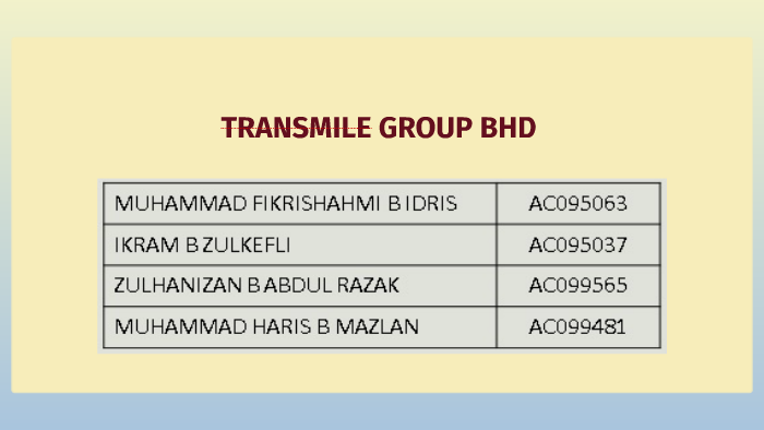 Transmile Group Bhd By Amirul Firdaus