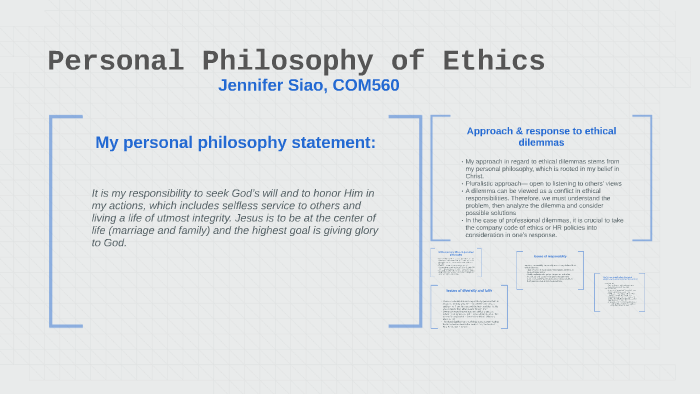 philosophy and ethics personal statement