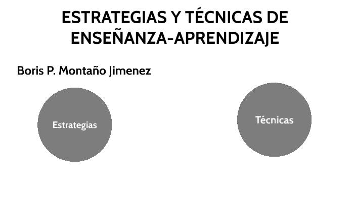 ESTRATEGIAS Y TÉCNICAS DE ENSEÑANZA-APRENDIZAJE By Boris Montaño