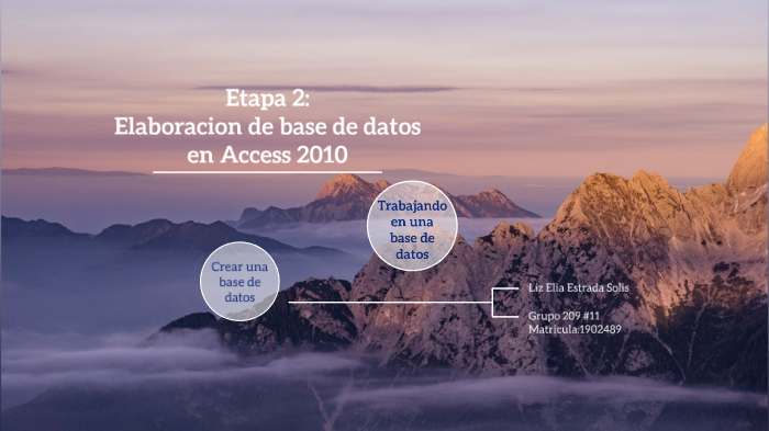 Etapa 2: Elaboración de base de datos en Access 2010 by Liz Elia ...