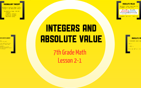 7M Lesson 2-1: Integers and Absolute Value by Brad Talley on Prezi