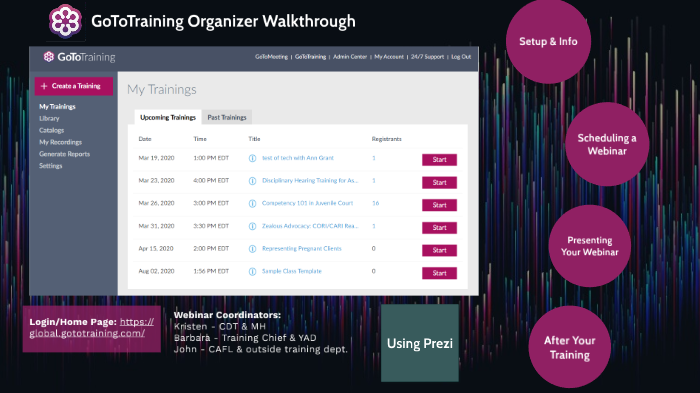 Gototraining Organizer Walkthrough By John Deascentis On Prezi