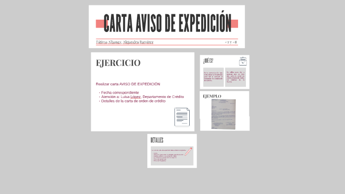 Carta Aviso De Expedicion By Alejandra Ramirez