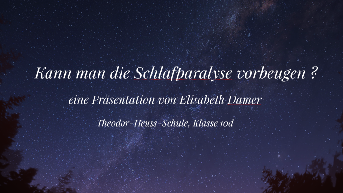 Wie kann man Schlafparalyse vorbeugen ? by Marwa Ahmadi on Prezi
