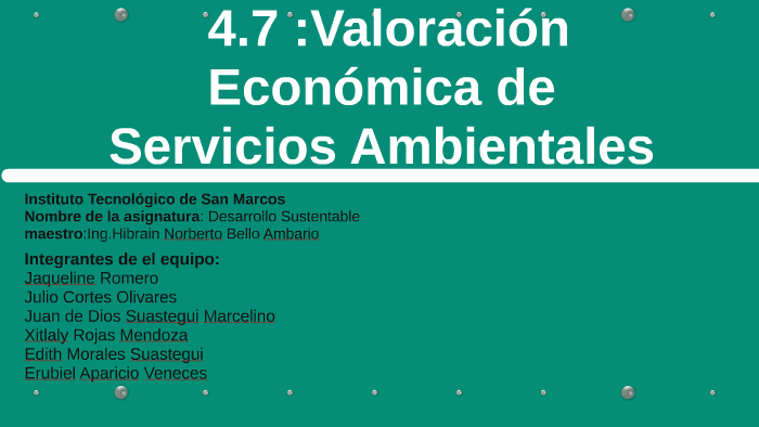 valoracion economica de servicios ambientales by edith morales on Prezi