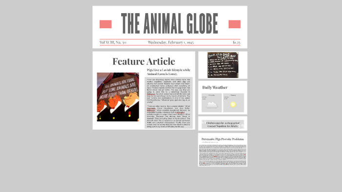 Animal Farm Newspaper by carina fitzgerald