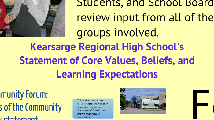 Neasc Visit 2015 Krhs Path To Core Values Beliefs And Learning