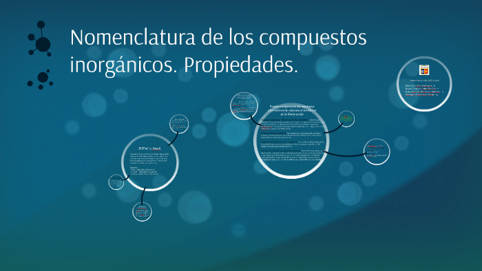 Nomenclatura de los compuestos inorgánicos. Propiedades. by Mauricio Velis