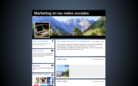 Marketing en las redes sociales by on Prezi