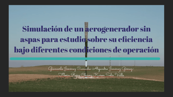 Simulación de un aerogenerador sin aspas para estudio sobre by Floria ...