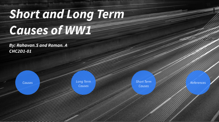 long term and short term causes of ww1 essay