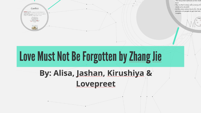 Love Must Not Be Forgotten by Zhang Jie by Kirushiya Vimalachandran on ...