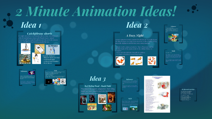 2 Minute Animation Ideas! by Kira Wymer