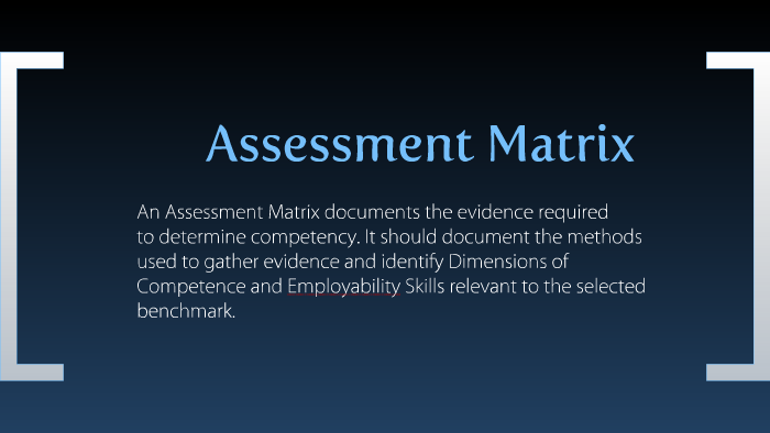 Assessment Matrix by Fiona Ross on Prezi