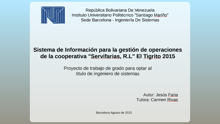 Presentacion Proyecto De Investigacion by Jesus Faria on Prezi