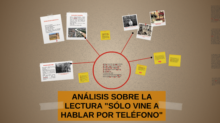 ANÁLISIS SOBRE LA LECTURA "SÓLO VINE A HABLAR POR TELEFONO" by daniela