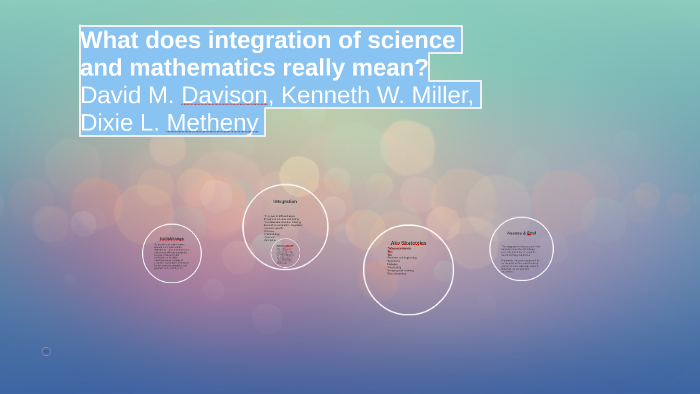 Science In Math Integration What does integration of science and mathematics really mean by Reg ...