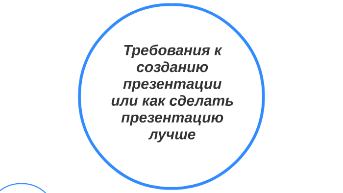 Общие требования к созданию презентации