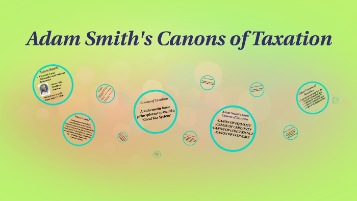 adam smith canon of taxation