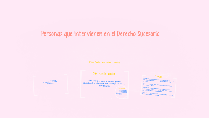 Personas que Intervienen en el Derecho Sucesorio by Brenda Gamiño