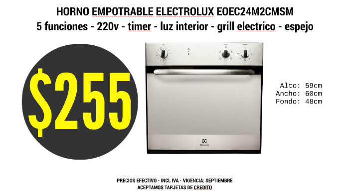 Horno De Empotrar 60cm Electrico Electrolux – Triplex LTDA